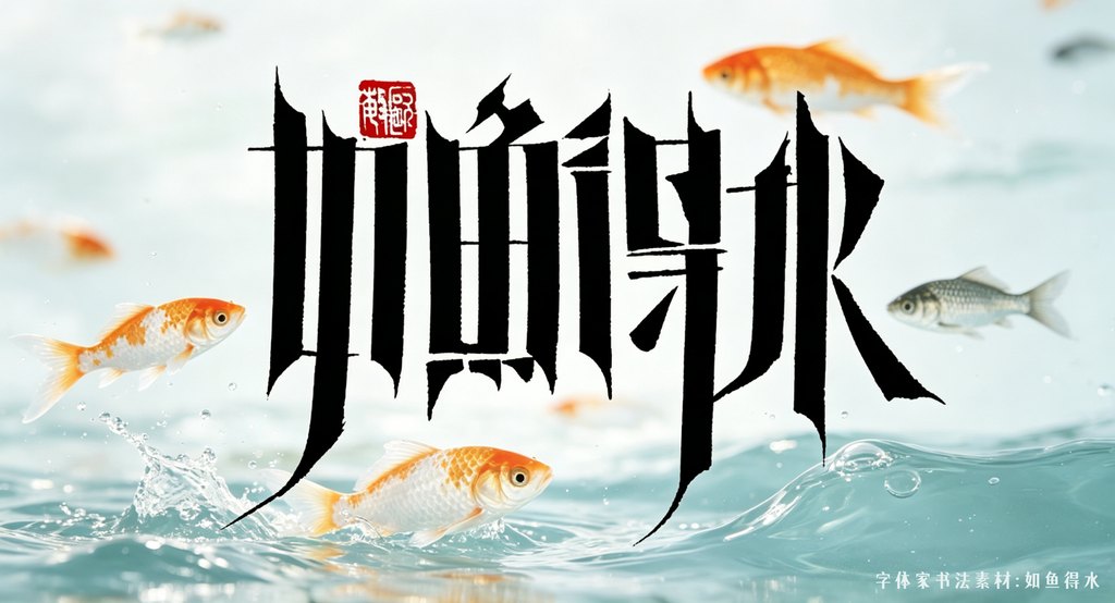 字体家书法素材：如鱼得水 封面