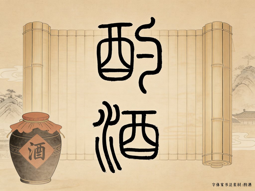 字体家书法素材:酌酒 封面