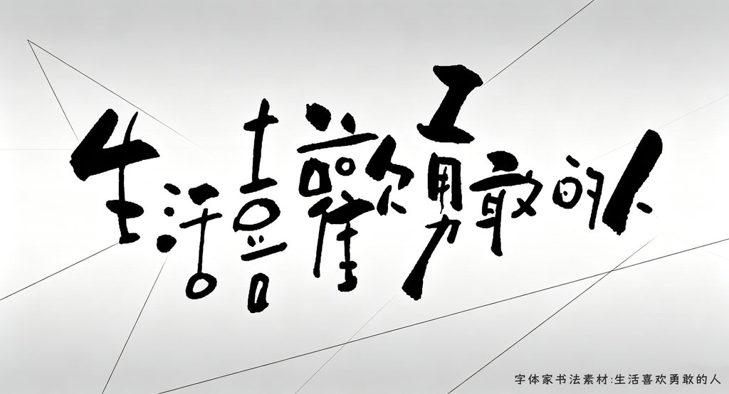 字体家书法素材：生活喜欢勇敢的人 封面