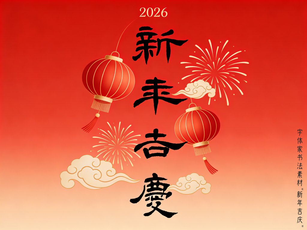 字体家书法素材“新年吉庆” 封面