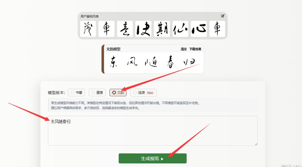 输入文字 生成预览