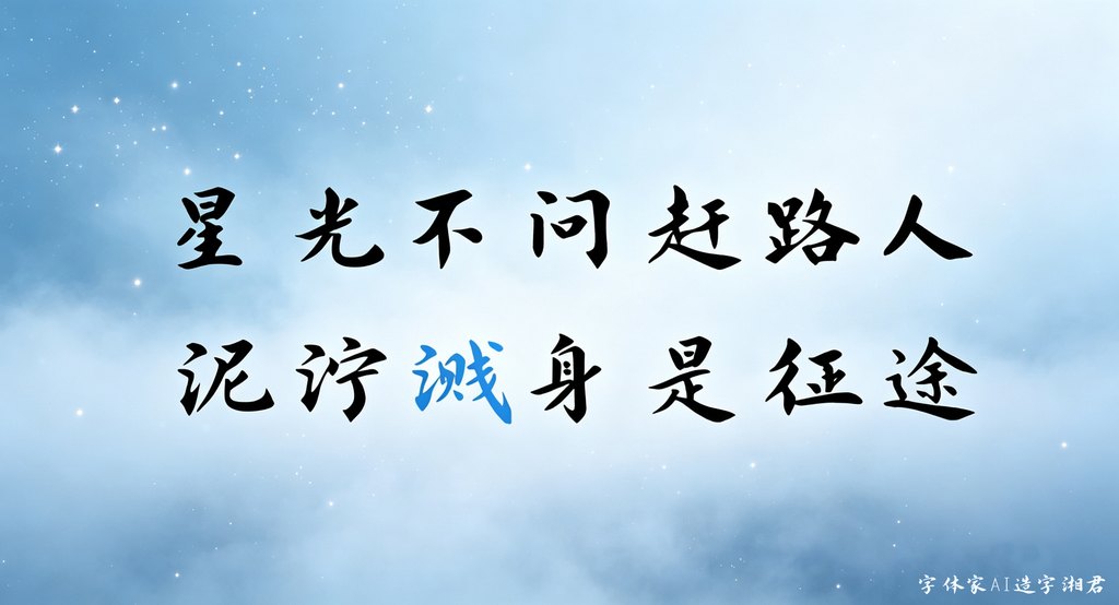 字体家ai造字湘君 修改后效果