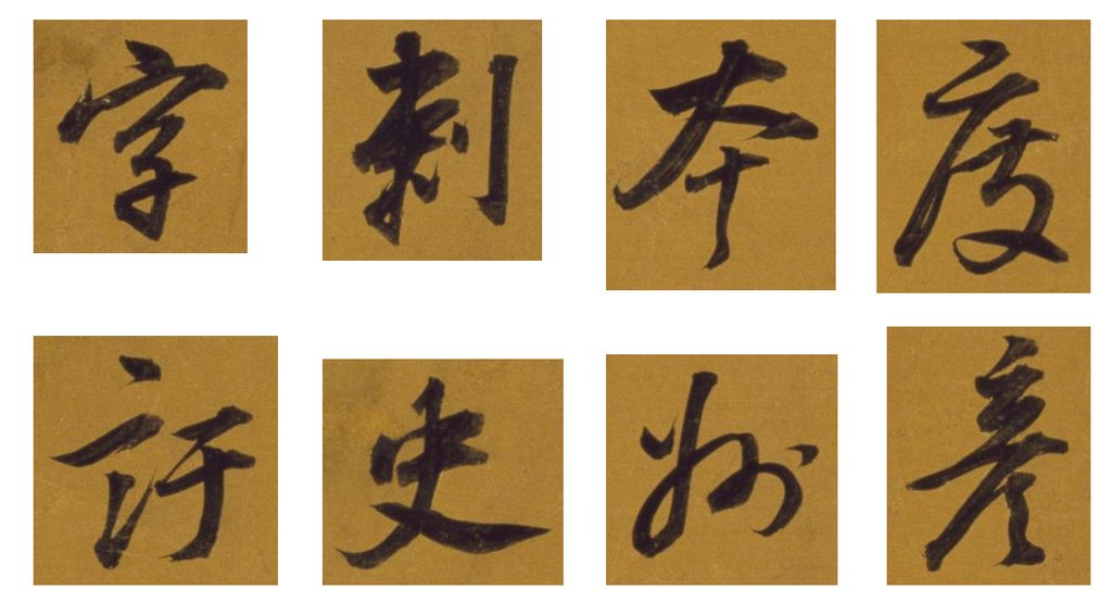 董其昌行书杂书卷 部分单字