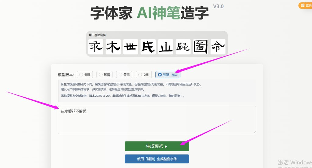 输入文字 生成预览