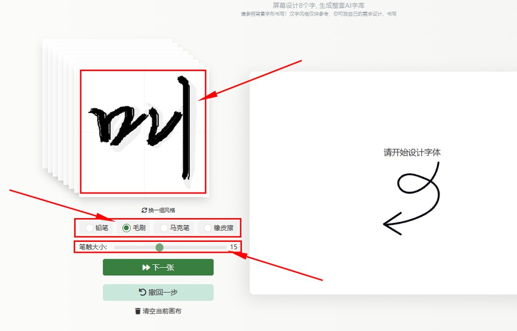 确定字稿风格、笔画风格、调整笔画粗细